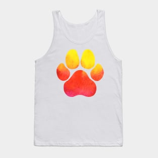 Yellow and Orange Paw Print Tank Top